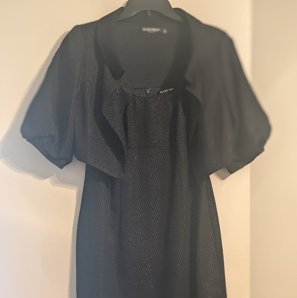 Ellen Tracey dressy dress. Size 8 black with silver lines